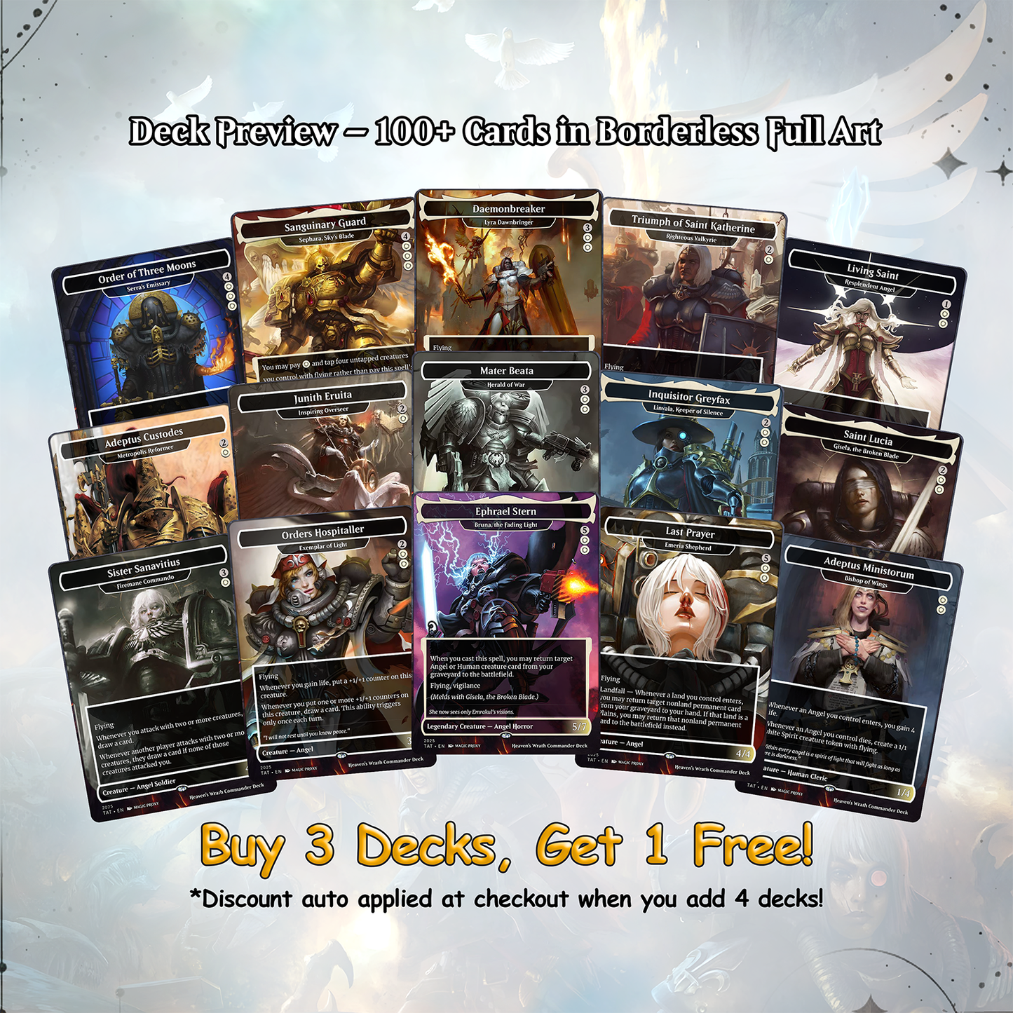 Heaven’s Wrath cEDH Deck - Heaven’s Wrath Magic Commander - Magic Proxy Deck with 160+ Unique Cards - Custom Cards MTG Proxy for Casual Play