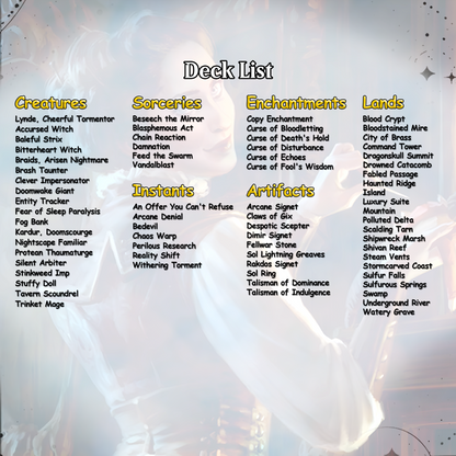 Curse Tribal Anime Waifu Ready to Play Proxy Commander Deck Custom Proxy EDH Curse Tribal English High Quality Cards