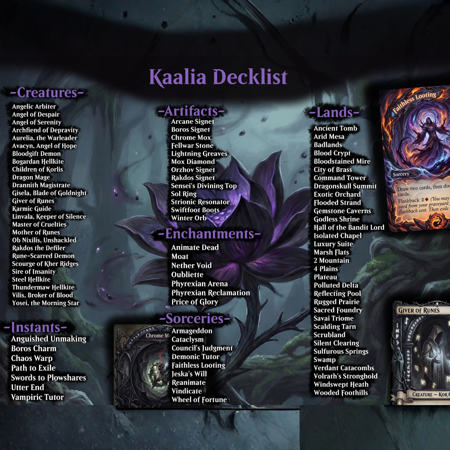 Angels Demons and Dragons Theme / Kaalia of the Vast Commander Deck / Premium Paper Proxy Deck / 100 cards + tokens / Angel Demon Dragon Tribal Bracket 4 EDH Magic Deck