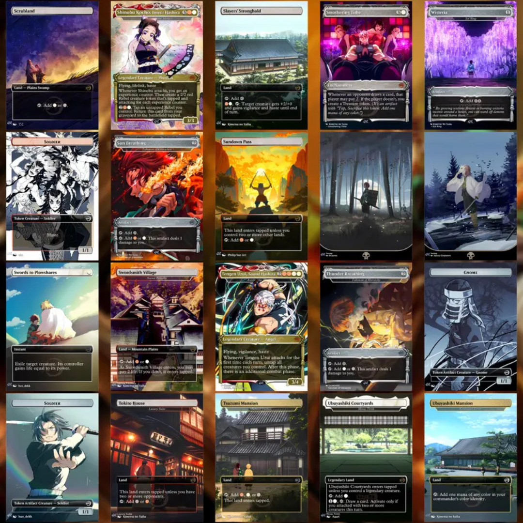 Demon Slayer Theme / Kimetsu no Yaiba Commander Deck / Premium Paper Proxy Deck / 100 cards + tokens / Combat Trigger Theme Bracket 4 EDH Magic Deck