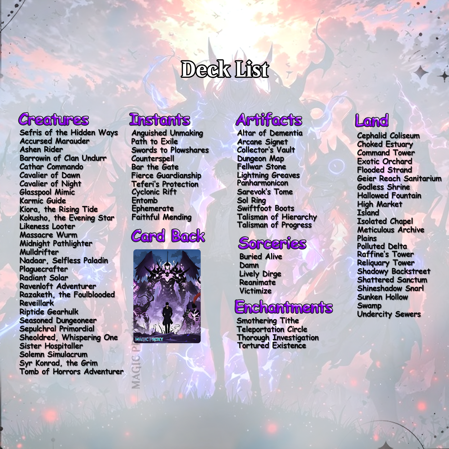 Solo Leveling Proxy EDH | Jinwoo Sung Commander | Anime-Inspired Custom MTG Cards