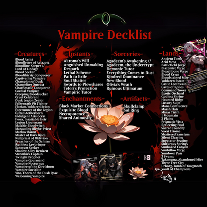 Vampire Tribal Commander Deck Edgar Markov Complete EDH Deck Proxy Deck