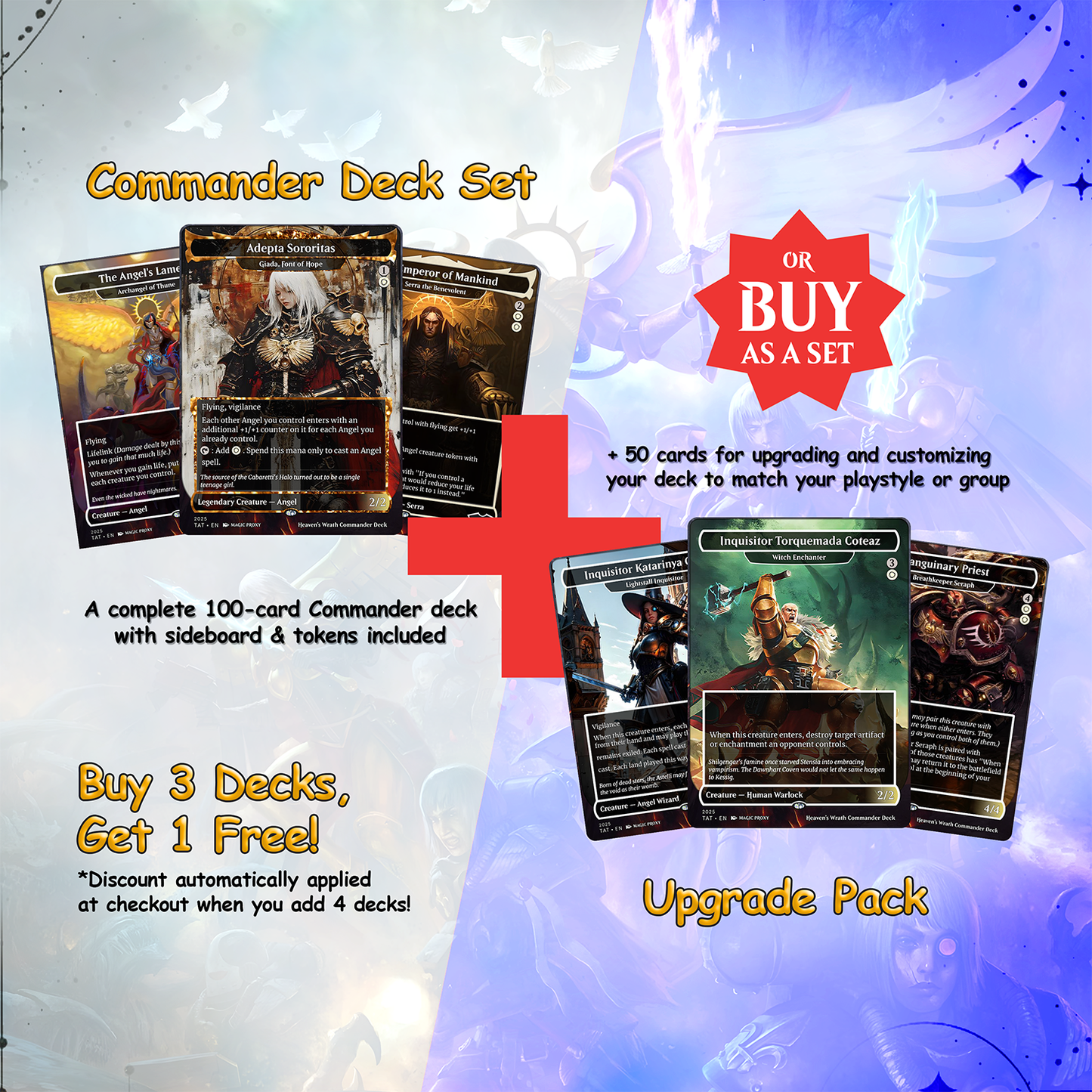 Heaven’s Wrath cEDH Deck - Heaven’s Wrath Magic Commander - Magic Proxy Deck with 160+ Unique Cards - Custom Cards MTG Proxy for Casual Play