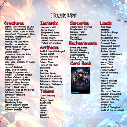 Demon Slayer Theme / Kimetsu no Yaiba Commander Deck / Premium Paper Proxy Deck / 100 cards + tokens / Combat Trigger Theme Bracket 4 EDH Magic Deck