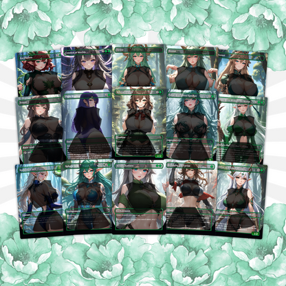 Mono Green Waifu Wonderland – Custom Proxy MTG Commander Deck | Bristly Bill. Spiky, Sassy, Landfall Commander