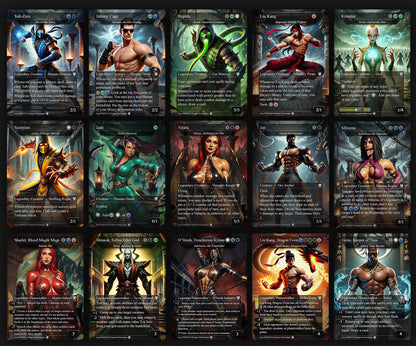 M.a.r.v.e.l vs M.o.r.t.a.l. K.o.m.b.a.t, D.u.e.l Decks, 2 EDH Decks, K.e.n.r.i.t.h. the R.e.t.u.r.n.e.d K.i.n.g. vs C.a.p.t.a.i.n A.m.e.r.i.c.a EDH Deck, 216 Total Proxy Cards