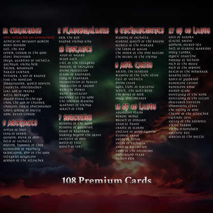 Vikings Commander Deck | 108 Proxy Cards | Viking Deck | TCG Commander Deck | Trading Cards Private Use | Mtg Proxy | DIY Cards | EDH Deck