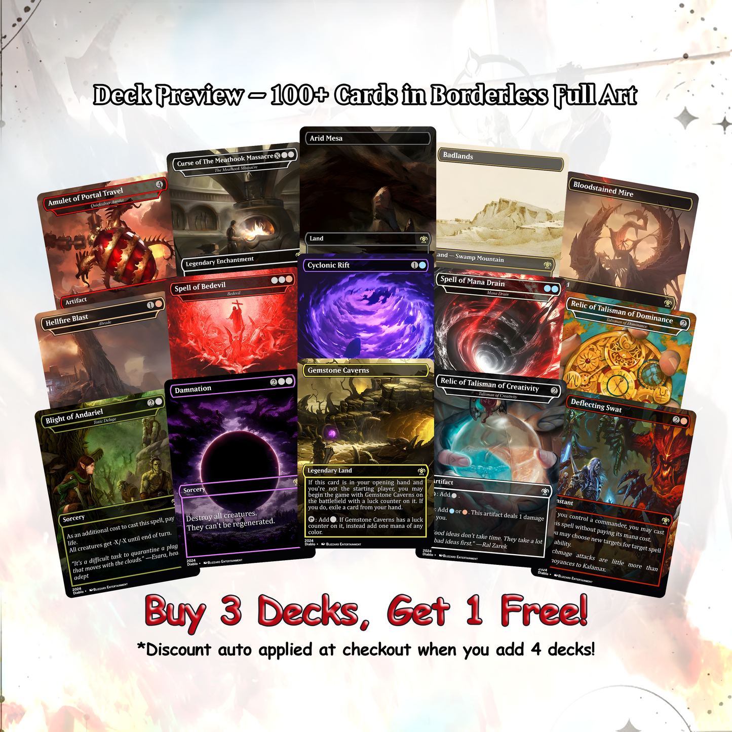 Diablo Themed Commander Deck Proxies, Demon Tribal/Reanimation, High Quality Custom Card Proxy