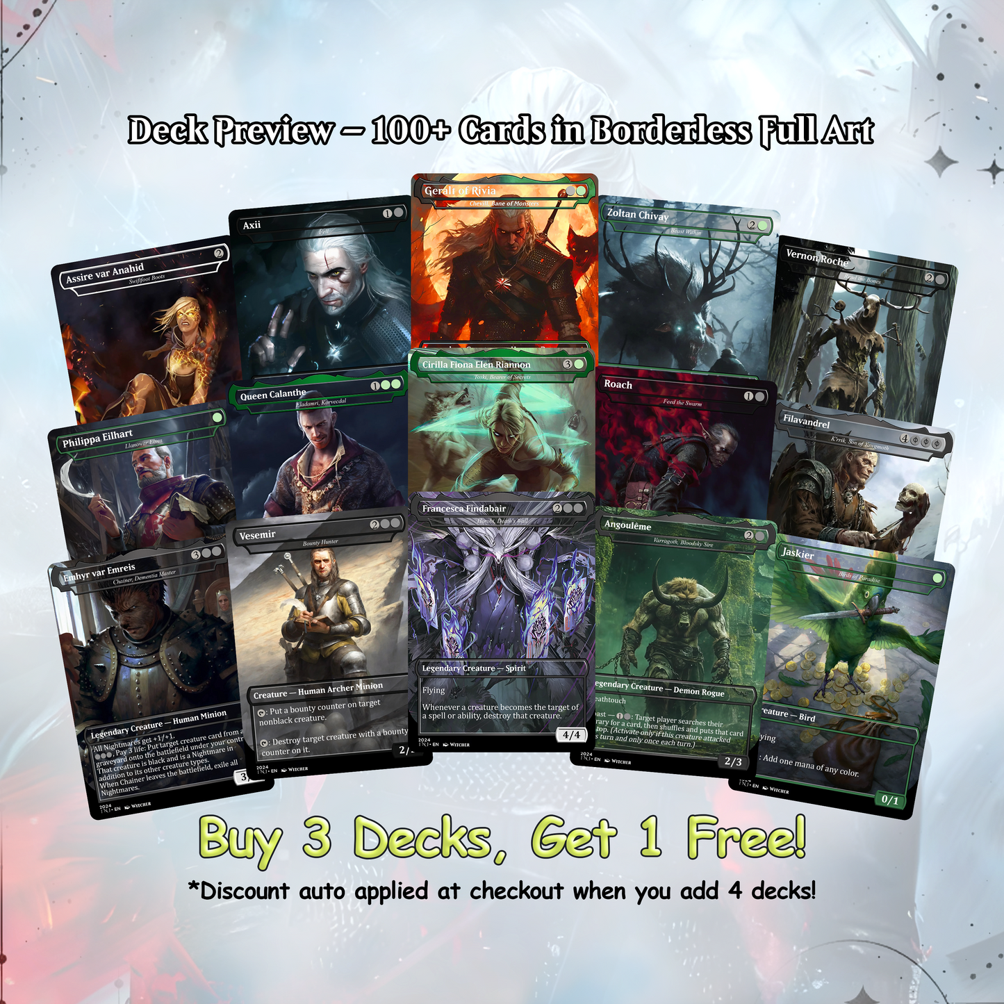 The Witcher Themed Commander Deck, Golgari Control/Death Triggers, 110+ cards EDH Deck Premium Quality Proxy
