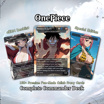 Complete Anime Pirate Tribal Deck, Custom Gift EDH Deck, Custom A.n.i.m.e O.P Pirate Deck, Treasure Tokens, A.d.m.i.r.a.l B.r.a.s.s Unsinkable