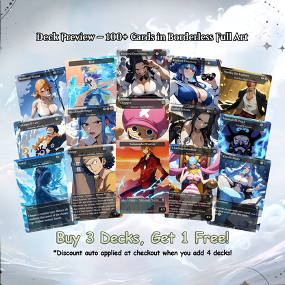 Complete Anime Pirate Tribal Deck, Custom Gift EDH Deck, Custom A.n.i.m.e O.P Pirate Deck, Treasure Tokens, A.d.m.i.r.a.l B.r.a.s.s Unsinkable