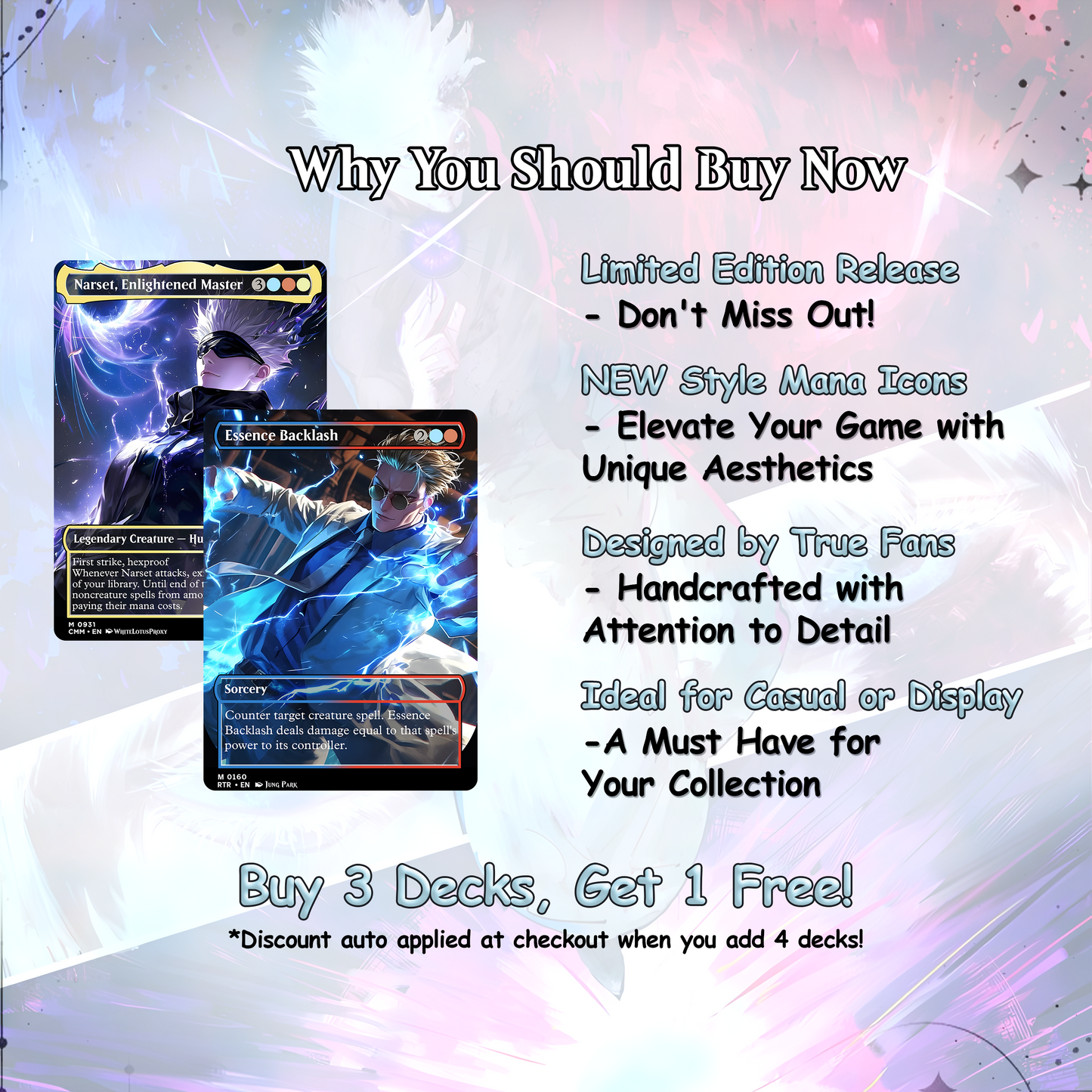 Jujutsu Kaisen EDH Commander Deck – Custom Anime-Inspired MTG Proxy Deck