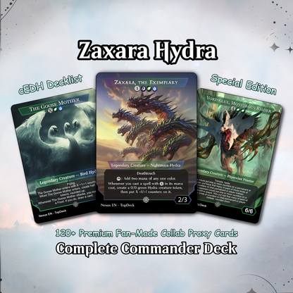 Zaxara Hydra - Commander EDH Deck - With Tokens - MTG Full Proxy Deck, Altered Cards cEDH