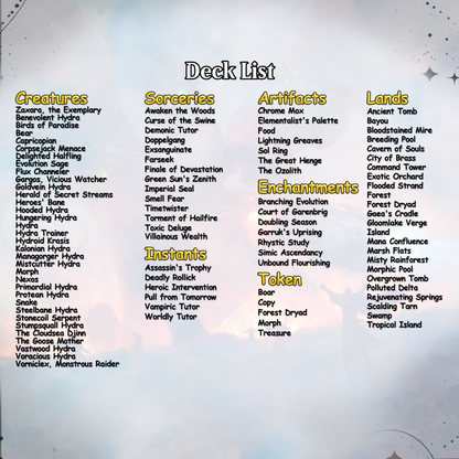 Zaxara Hydra - Commander EDH Deck - With Tokens - MTG Full Proxy Deck, Altered Cards cEDH