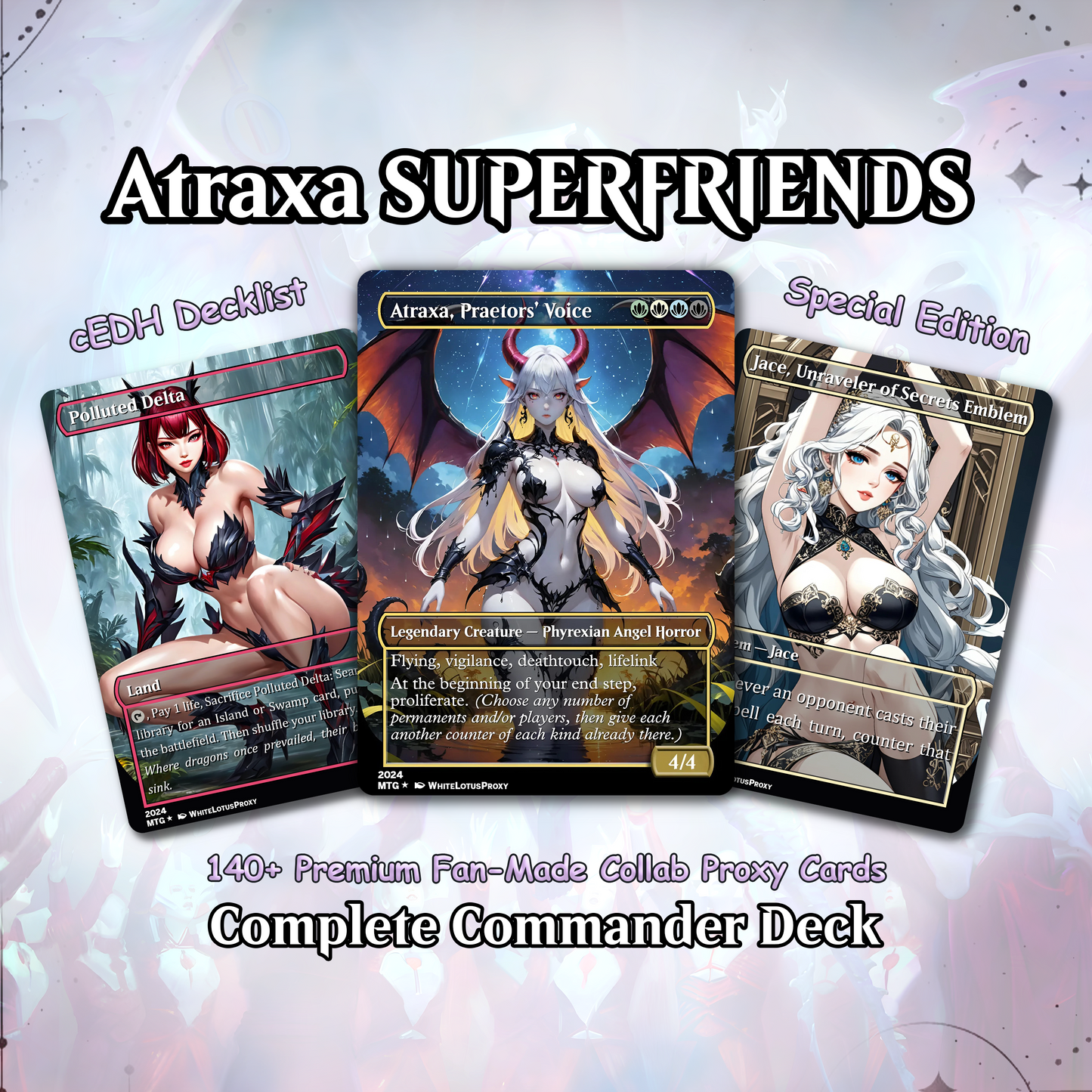 Atraxa SUPERFRIENDS Anime Waifu Proxy Commander Deck Custom Proxy EDH English High Quality Cards
