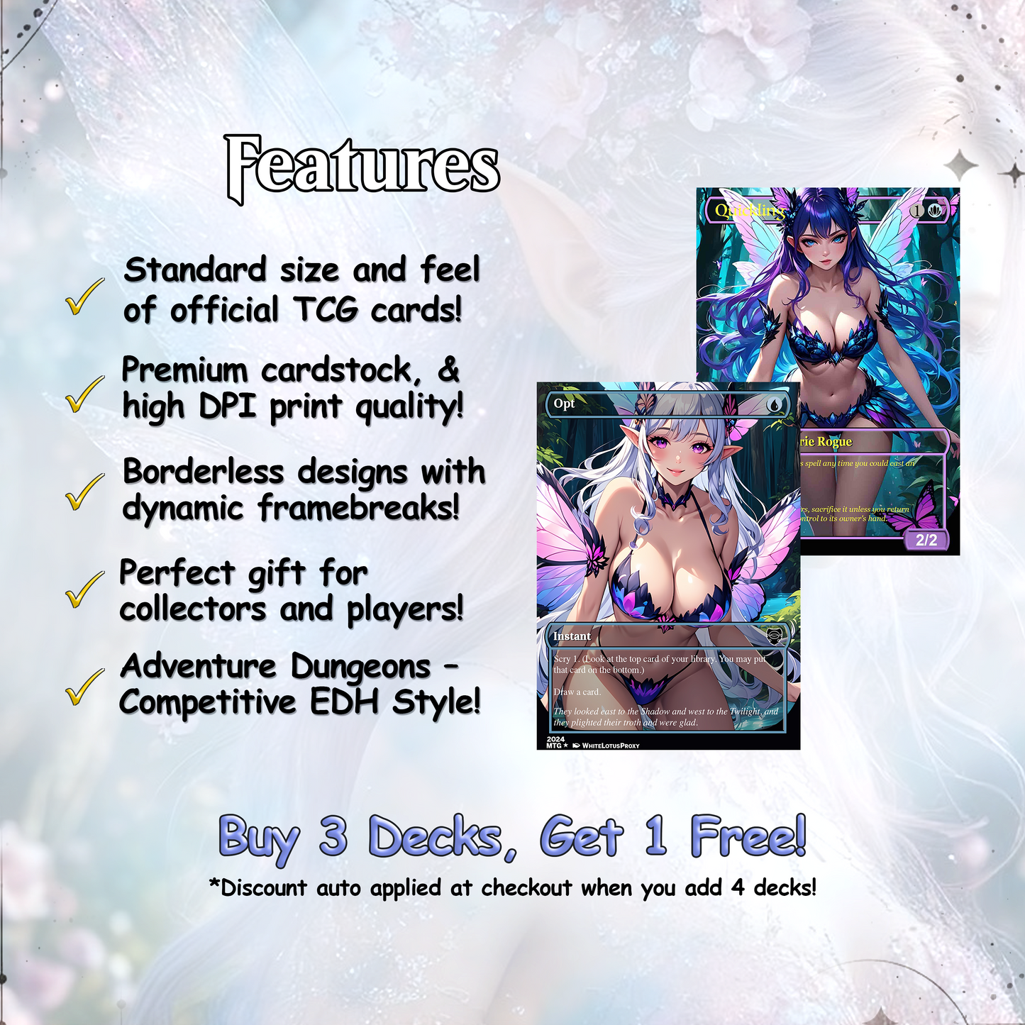 Alela Faeries Anime Waifu Proxy Commander Deck Special Edition Custom EDH Deck English High Quality Cards