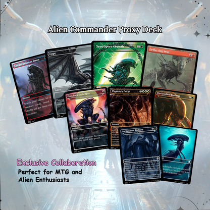 Alien Commander Deck • Alien Mtg Proxy Deck • Mtg Commander Deck • Custom MTG card • Magic The Gathering • Mtg Proxy Commander