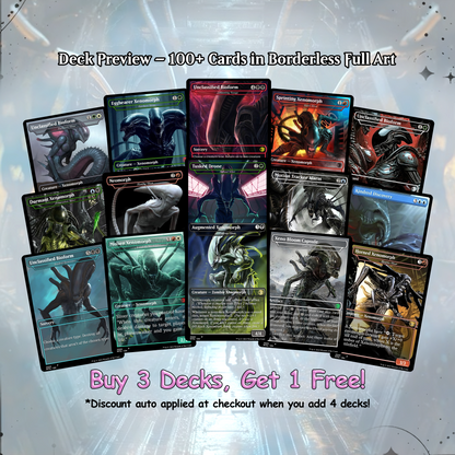 Alien Commander Deck • Alien Mtg Proxy Deck • Mtg Commander Deck • Custom MTG card • Magic The Gathering • Mtg Proxy Commander