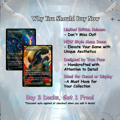 Alien Commander Deck • Alien Mtg Proxy Deck • Mtg Commander Deck • Custom MTG card • Magic The Gathering • Mtg Proxy Commander