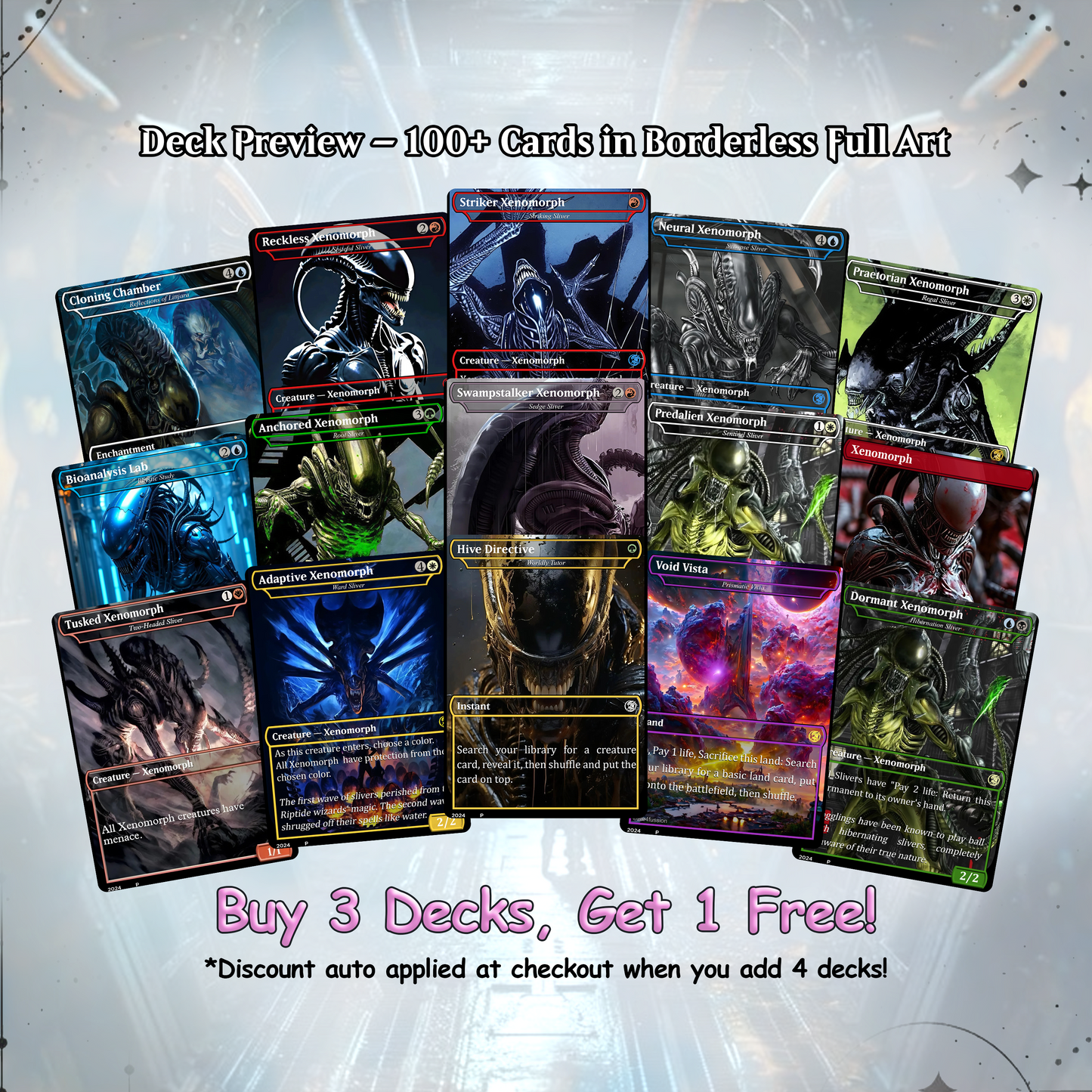 Alien Commander Deck • Alien Mtg Proxy Deck • Mtg Commander Deck • Custom MTG card • Magic The Gathering • Mtg Proxy Commander