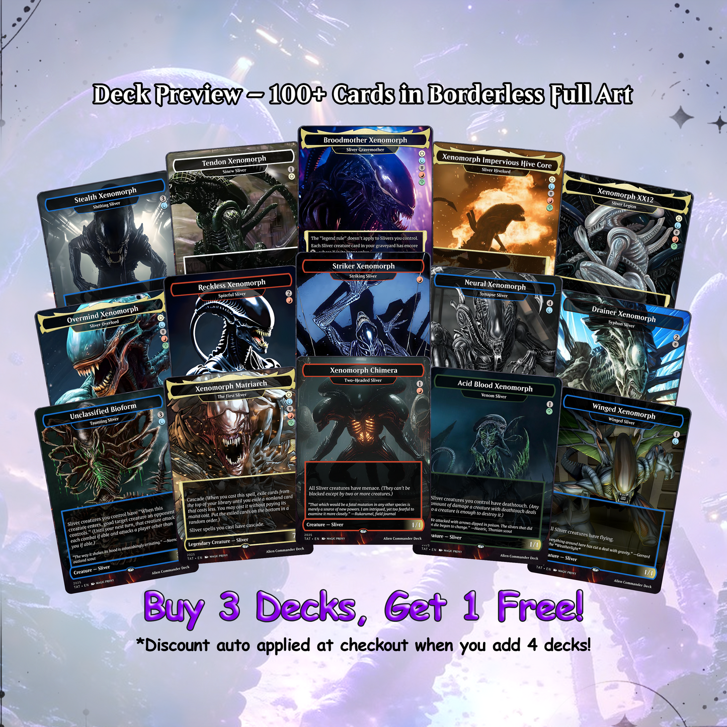 Alien Commander Deck • Alien Mtg Proxy Deck • Mtg Commander Deck • Custom MTG card • Magic The Gathering • Mtg Proxy Commander