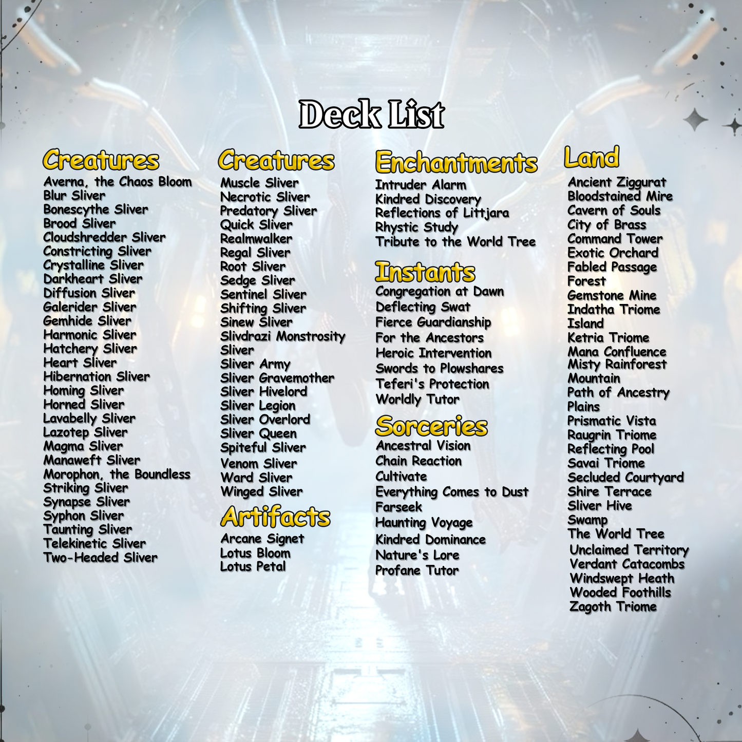 Alien Commander Deck • Alien Mtg Proxy Deck • Mtg Commander Deck • Custom MTG card • Magic The Gathering • Mtg Proxy Commander