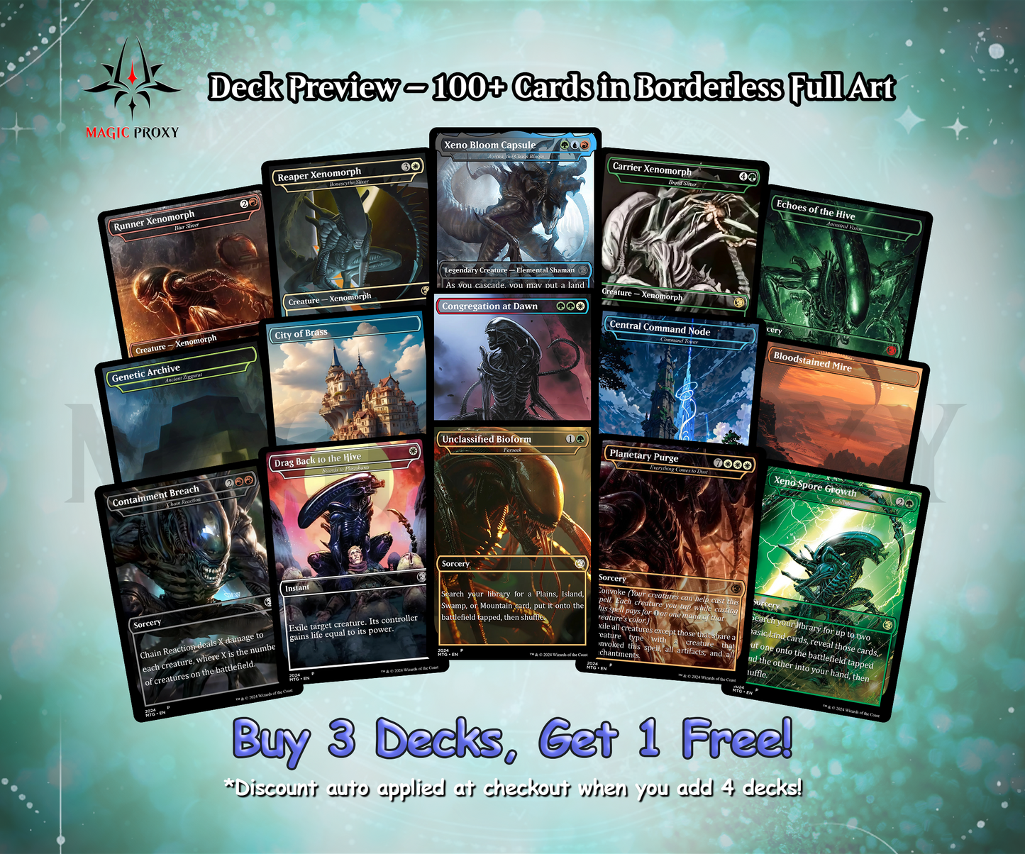 Alien Commander cEDH Deck - Alien Commander Magic Commander - Magic Proxy Deck with 170+ Unique Cards - Custom Cards MTG Proxy for Casual Play