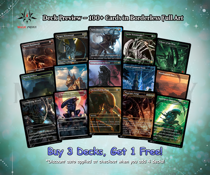 Alien Commander cEDH Deck - Alien Commander Magic Commander - Magic Proxy Deck with 170+ Unique Cards - Custom Cards MTG Proxy for Casual Play