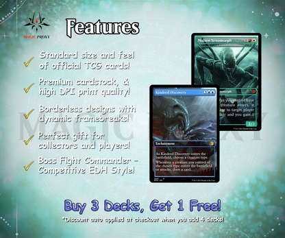 Alien Commander cEDH Deck - Alien Commander Magic Commander - Magic Proxy Deck with 170+ Unique Cards - Custom Cards MTG Proxy for Casual Play