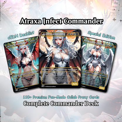 Atraxa INFECT Anime Waifu Ready to Play Proxy Commander Deck Custom Proxy EDH Phyrexian Tribal English High Quality Cards