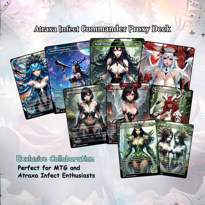 Atraxa INFECT Anime Waifu Ready to Play Proxy Commander Deck Custom Proxy EDH Phyrexian Tribal English High Quality Cards