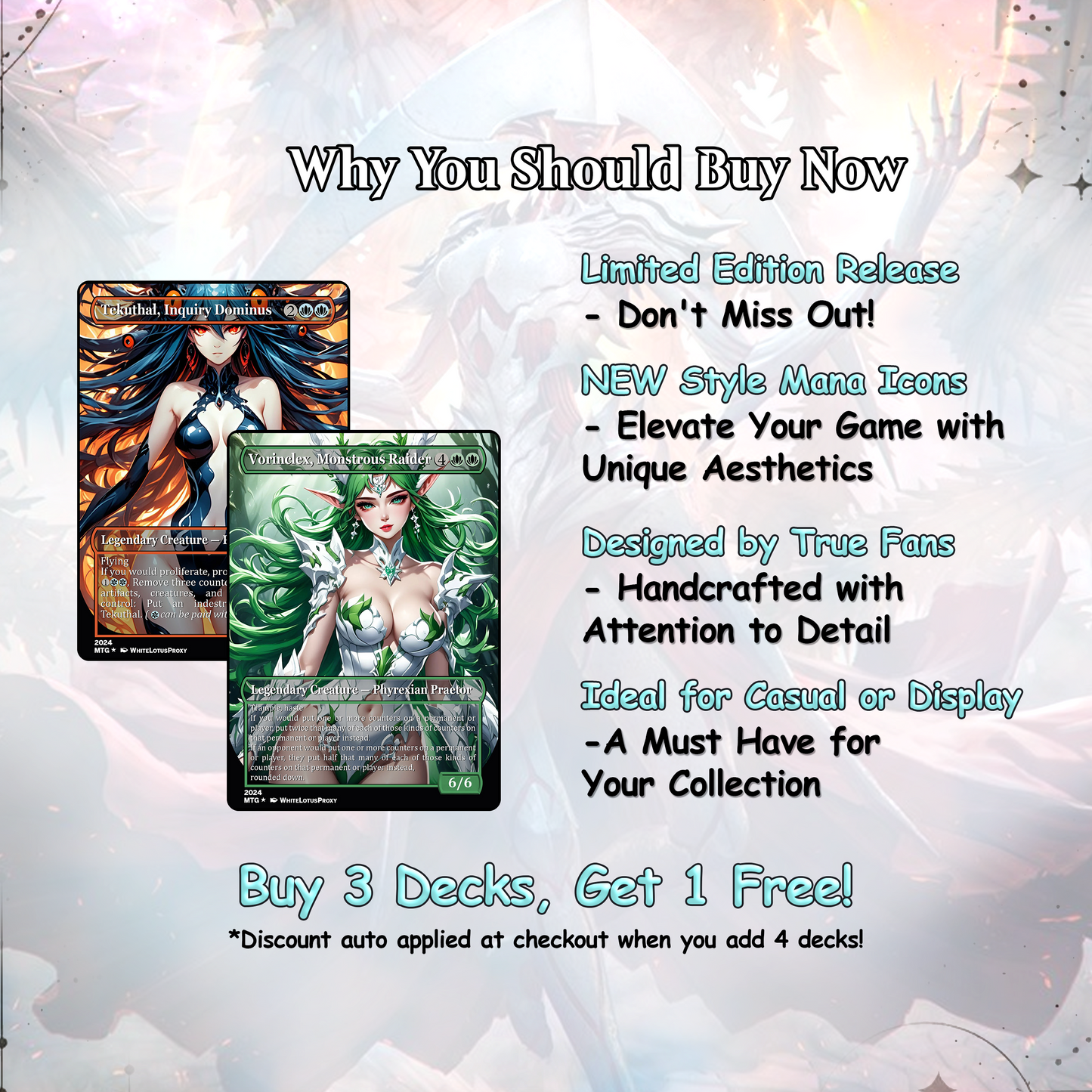 Atraxa INFECT Anime Waifu Ready to Play Proxy Commander Deck Custom Proxy EDH Phyrexian Tribal English High Quality Cards