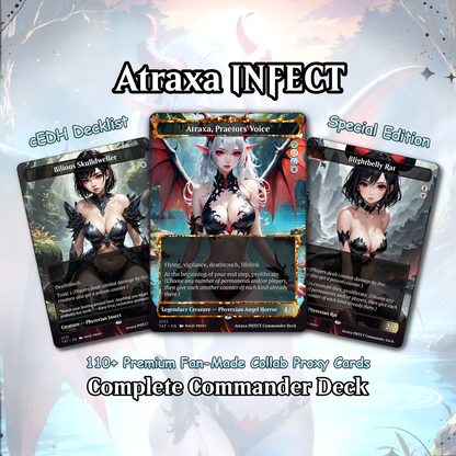 Atraxa INFECT Anime Waifu Ready to Play Proxy Commander Deck Custom Proxy EDH Phyrexian Tribal English High Quality Cards