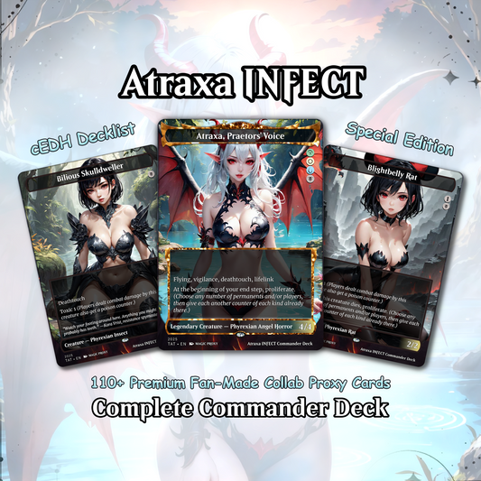 Atraxa INFECT Anime Waifu Ready to Play Proxy Commander Deck Custom Proxy EDH Phyrexian Tribal English High Quality Cards