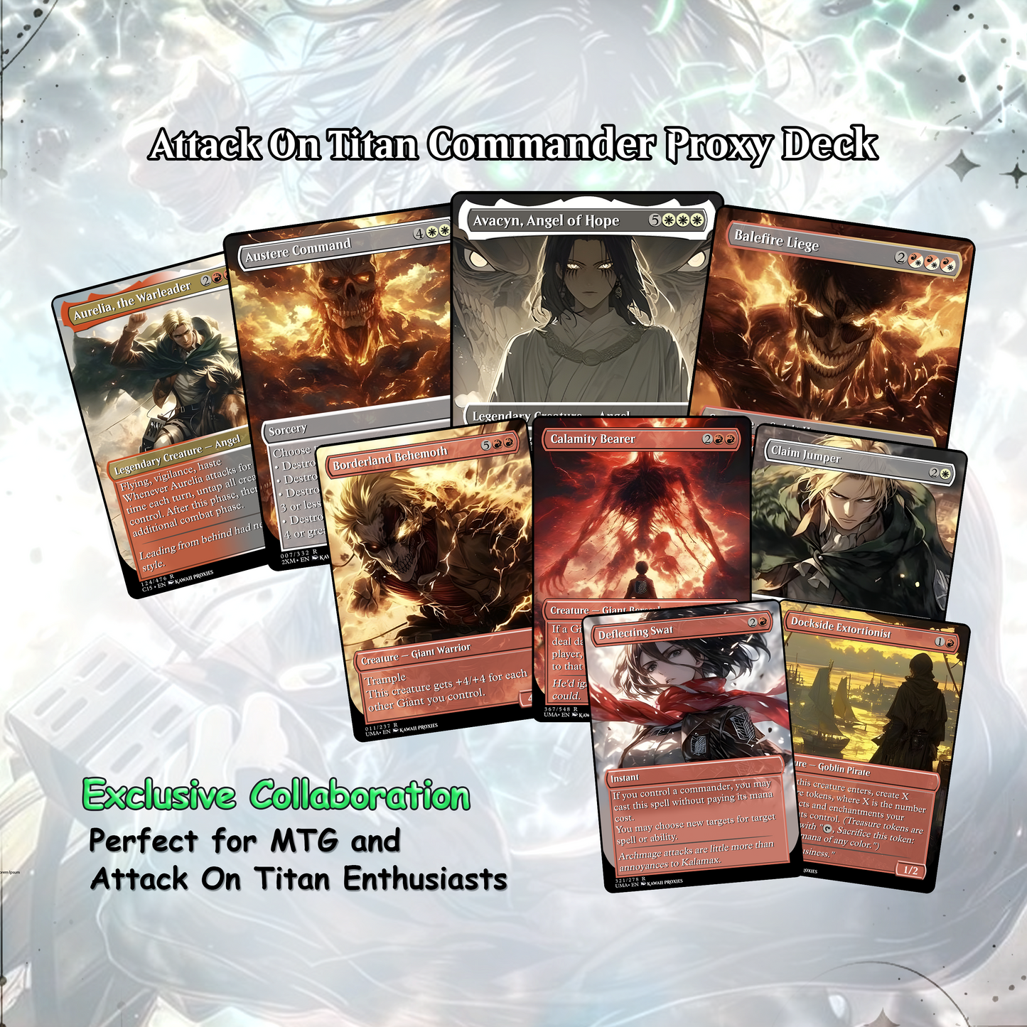 Attack on Titan MTG Deck - KALEMNE EDH Premium Custom Competitive 100+ Cards
