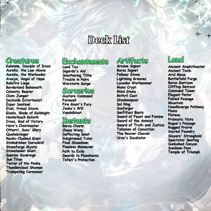 Attack on Titan MTG Deck - KALEMNE EDH Premium Custom Competitive 100+ Cards