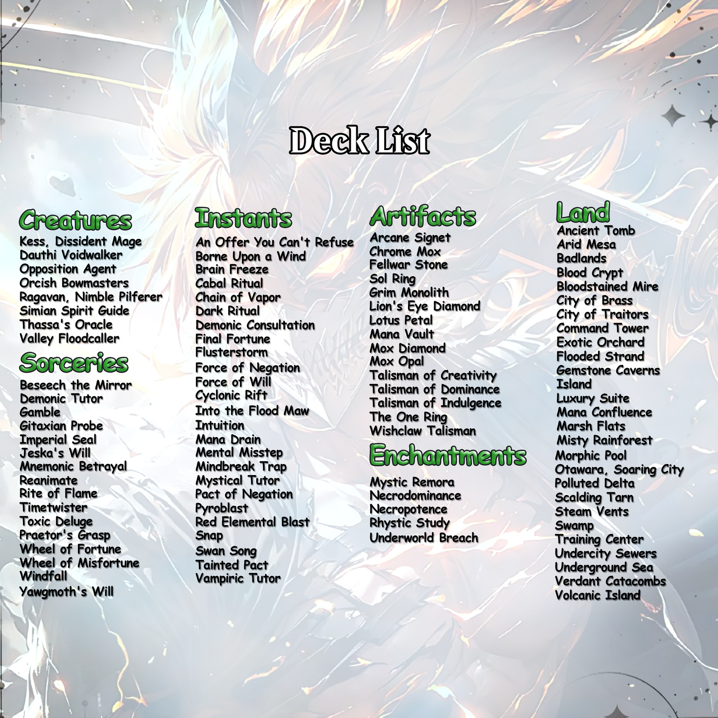 Bleach MTG Deck - Kess EDH | Premium Tainted Kess | Custom Competitive 100 Cards