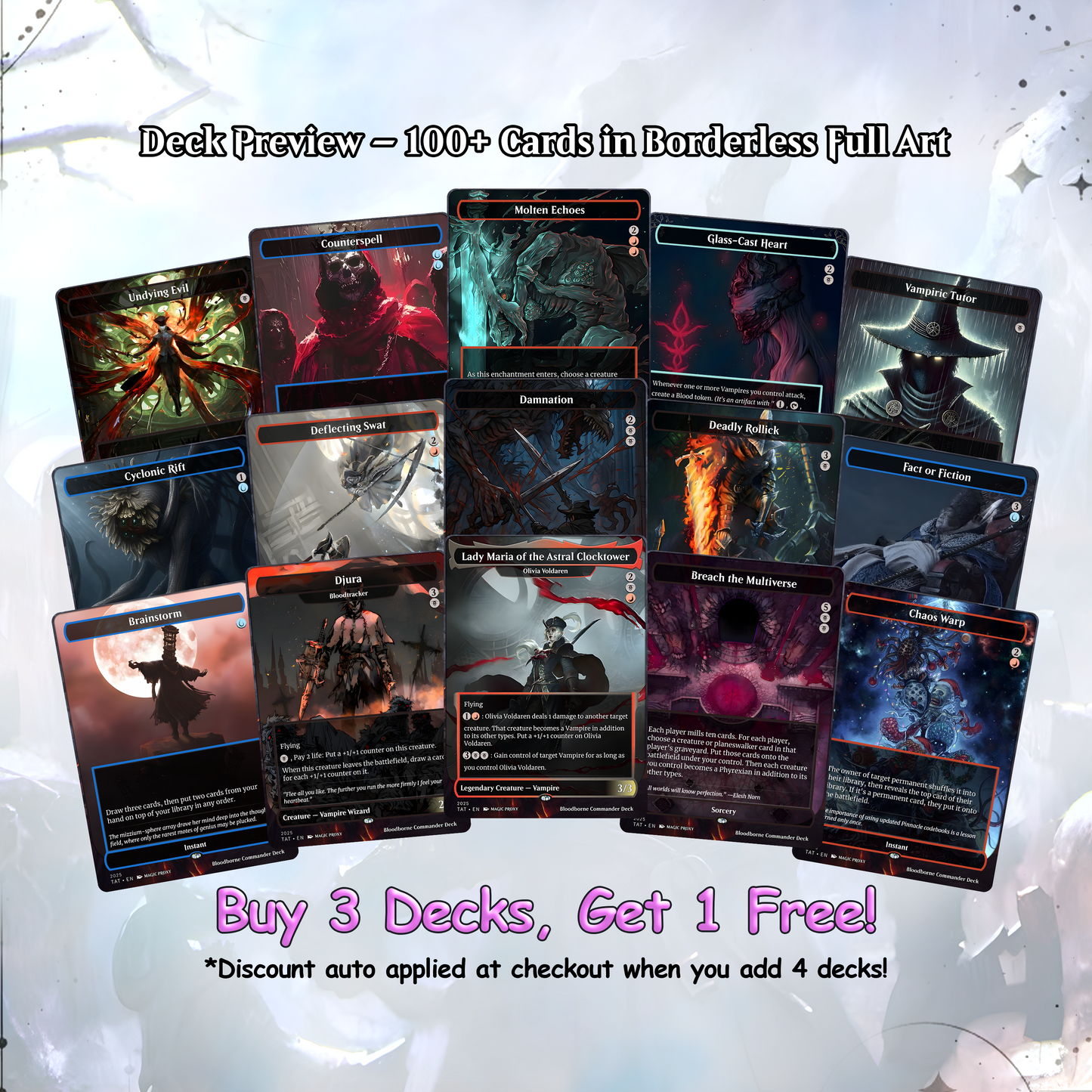 Bloodborne Commander cEDH Deck - Bloodborne Commander Magic Commander - Magic Proxy Deck with 150+ Unique Cards - Custom Cards MTG Proxy for Casual Play