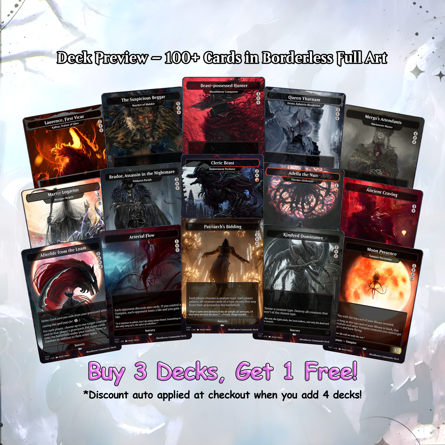 Bloodborne Commander cEDH Deck - Bloodborne Commander Magic Commander - Magic Proxy Deck with 150+ Unique Cards - Custom Cards MTG Proxy for Casual Play