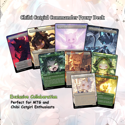 Chibi Catgirl MTG Deck - Arahbo EDH | Competitive Roar of the World | 100+ Premium Custom Cards