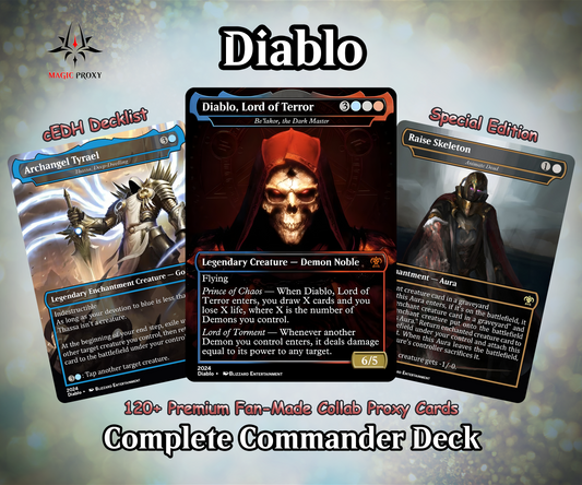 Diablo Commander cEDH Deck - Diablo Commander Magic Commander - Magic Proxy Deck with 170+ Unique Cards - Custom Cards MTG Proxy for Casual Play