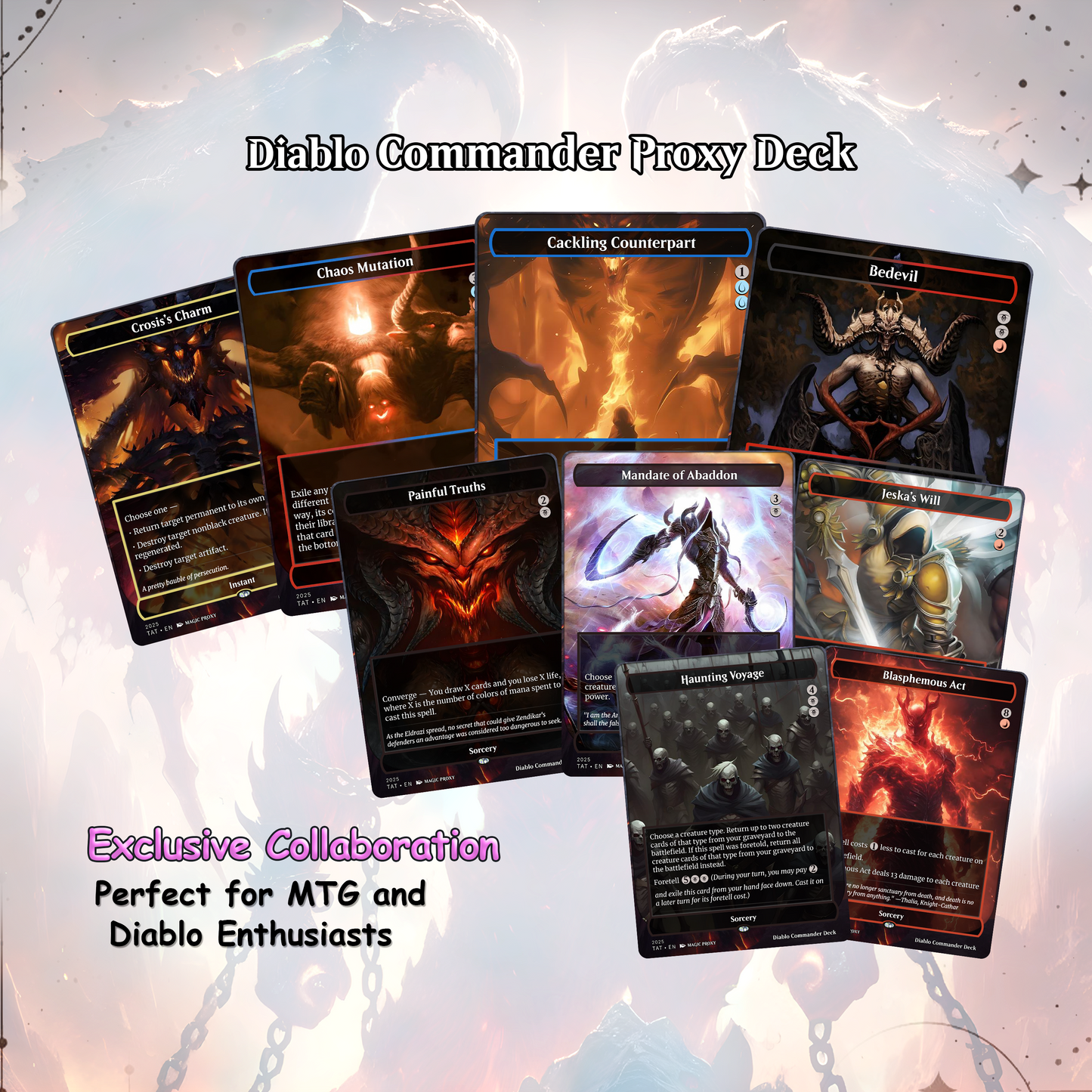 Diablo Commander cEDH Deck - Diablo Commander Magic Commander - Magic Proxy Deck with 170+ Unique Cards - Custom Cards MTG Proxy for Casual Play