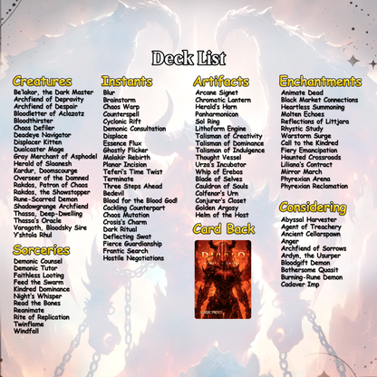 Diablo Commander cEDH Deck - Diablo Commander Magic Commander - Magic Proxy Deck with 170+ Unique Cards - Custom Cards MTG Proxy for Casual Play