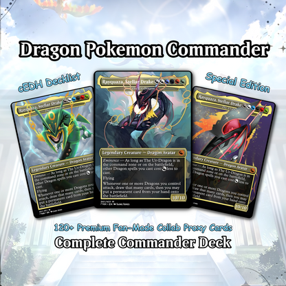 The Ur-Dragon EDH Proxy Deck - P.o.k.é.m.o.n Art, Tarkir Dragonstorm, Dragon Tribal Commander