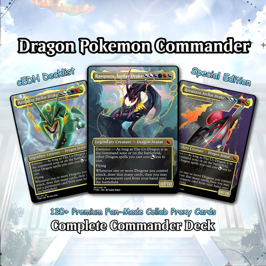The Ur-Dragon EDH Proxy Deck - P.o.k.é.m.o.n Art, Tarkir Dragonstorm, Dragon Tribal Commander