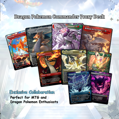 The Ur-Dragon EDH Proxy Deck - P.o.k.é.m.o.n Art, Tarkir Dragonstorm, Dragon Tribal Commander