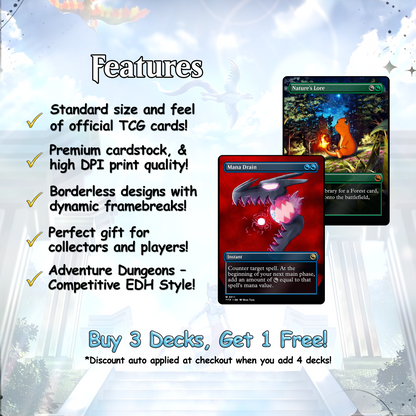 The Ur-Dragon EDH Proxy Deck - P.o.k.é.m.o.n Art, Tarkir Dragonstorm, Dragon Tribal Commander