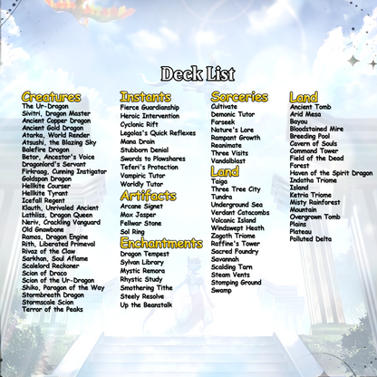 The Ur-Dragon EDH Proxy Deck - P.o.k.é.m.o.n Art, Tarkir Dragonstorm, Dragon Tribal Commander