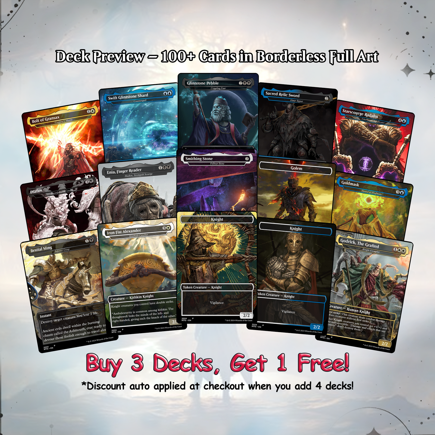 Elden Ring Commander Deck • Elden Ring  Mtg Proxy Deck • Mtg Commander Deck • Custom MTG card • Sidar Jabari of Zhalfir • Mtg Proxy Commander