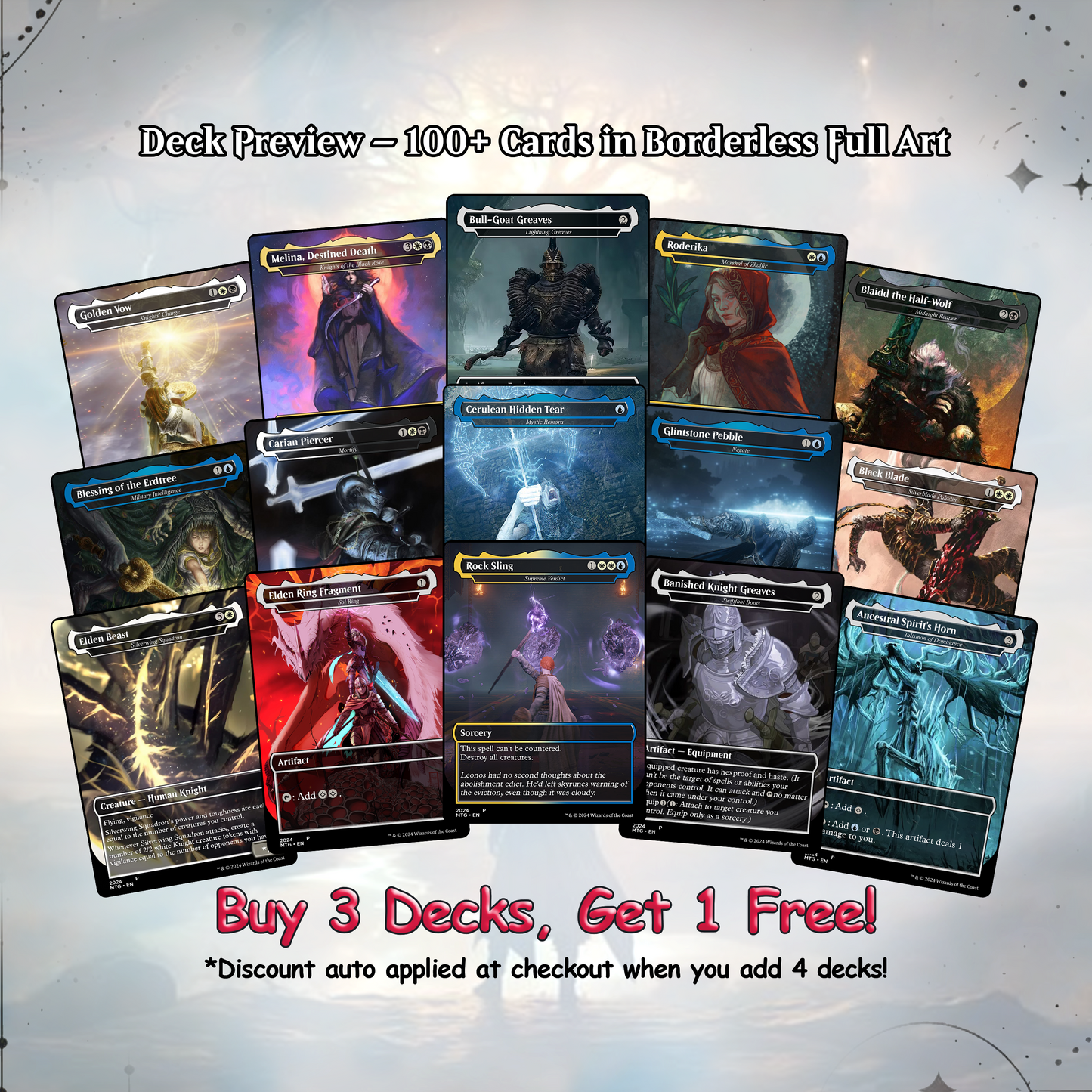 Elden Ring Commander Deck • Elden Ring  Mtg Proxy Deck • Mtg Commander Deck • Custom MTG card • Sidar Jabari of Zhalfir • Mtg Proxy Commander